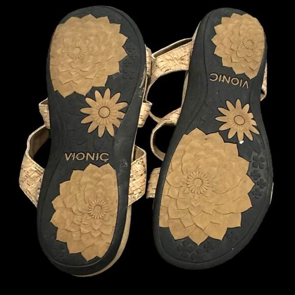 Vionic Amber 44 Orthaheel Women's Sandals Sz 10 US Gold Comfort Cork Shoes 42 EU - Picture 8 of 8